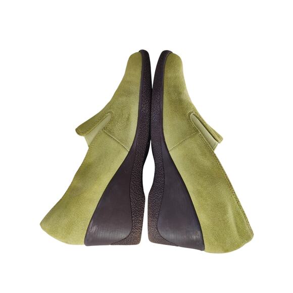 Vintage 90s Green suede wedge heel sz 8 - Picture 5 of 8